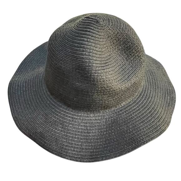 H&M Divided Straw Floppy Sun Hat Large 58 Wide Brim 3.5" Beach Holiday Travel - Picture 12 of 13